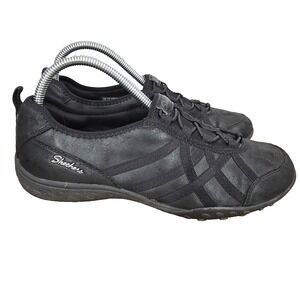 Skechers Shoes Womens 8 Black Relaxed Fit Breathe Easy Memory Foam Slip On 23857